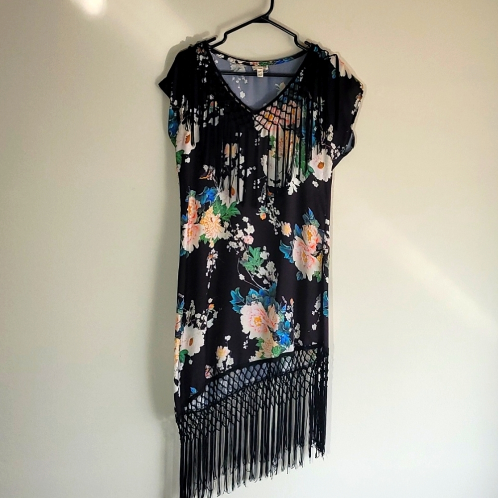 Urban Renewal Assymetric Hem Fringe Dress Size Small